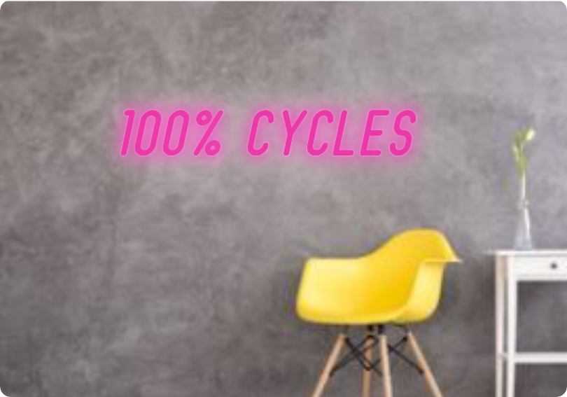 Custom text: 100% CYCLES